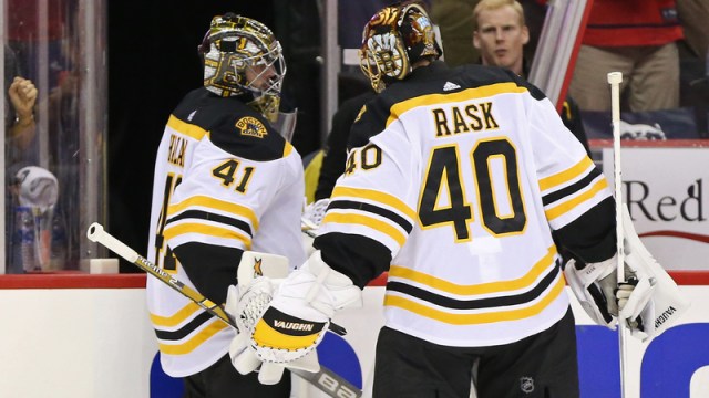 Boston Bruins Goalies Tuukka Rask And Jaraslov Halak