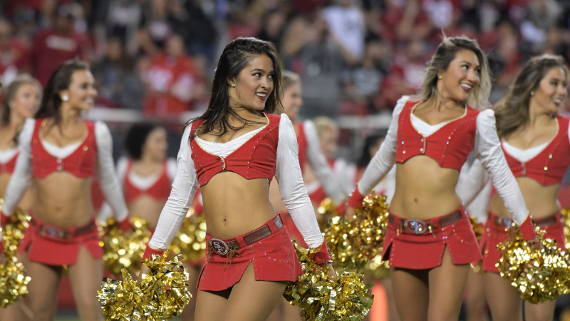 San Francisco 49ers gold rush cheerleaders.