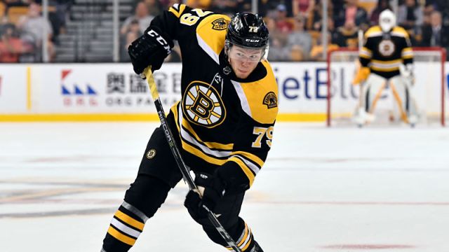 Boston Bruins defenseman Jeremy Lauzon
