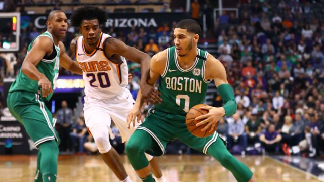 Phoenix Suns guard Josh Jackson and Boston Celtics forward Jayson Tatum