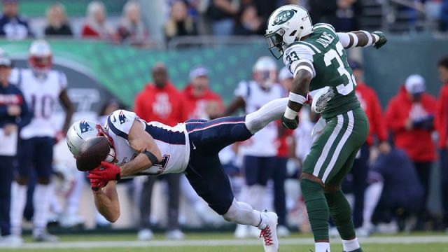 New England Patriots wide receiver Julian Edelman and New York Jets safety Jamal Adams