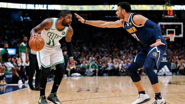 Boston Celtics point guard Kyrie Irving and Denver Nuggets point guard Jamal Murray