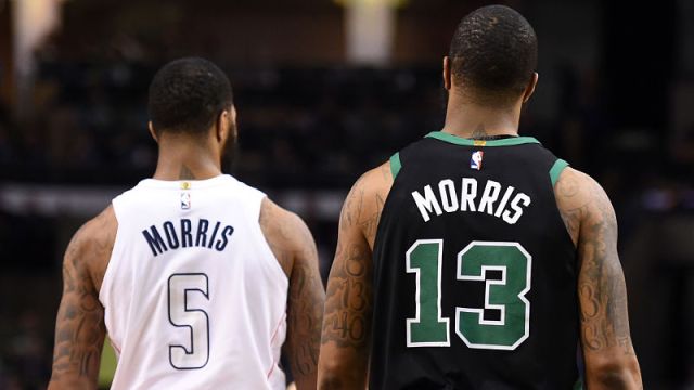 Washington Wizards forward Markieff Morris and Boston Celtics forward Marcus Morris