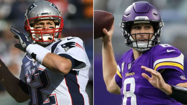 New England Patriots quarterback Tom Brady and Minnesota Vikings quarterback Kirk Cousins