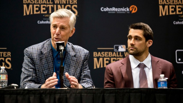 Boston Red Sox President Of Baseball Operations Dave Dombrowski And Starting Pitcher Nathan Eovaldi