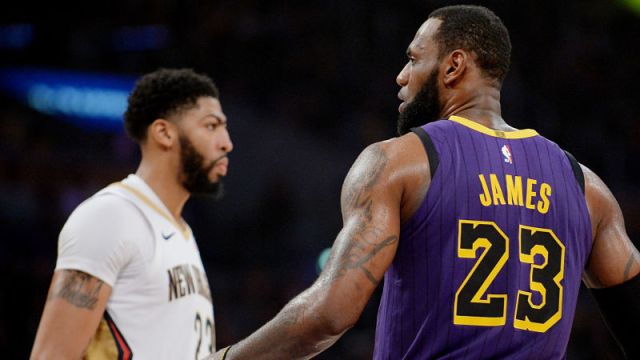 Los Angeles Lakers forward LeBron James and New Orleans Pelicans forward Anthony Davis