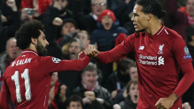 Liverpool forward Mohamed Salah (left) and defender Virgil van Dijk