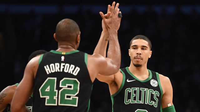 Boston Celtics forwards Jayson Tatum and Al Horford