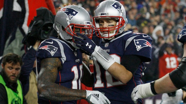 New England Patriots wide receiver Josh Gordon and quarterback Tom Brady