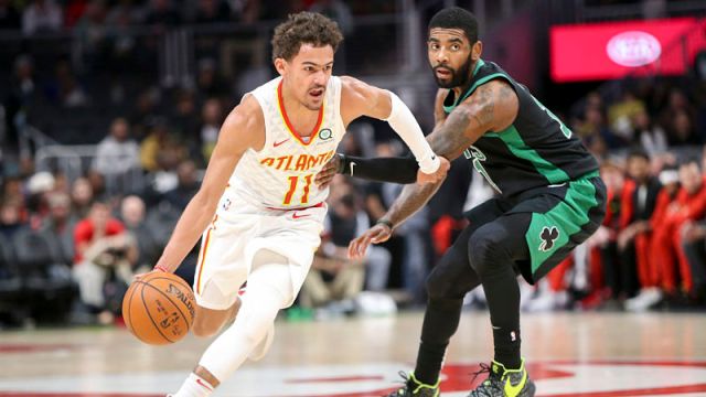 Boston Celtics point guard Kyrie Irving and Atlanta Hawks guard Trae Young