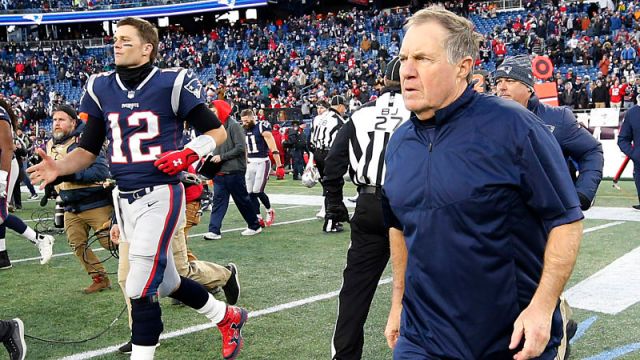 New England Patriots quarterback Tom Brady and Bill Belichick