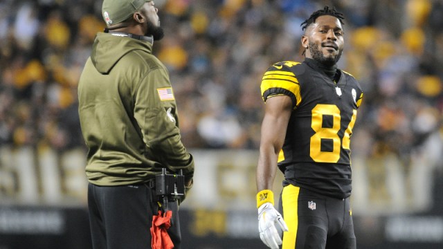 Pittsburgh Steelers head coach Mike Tomlin and wide receiver Antonio Brown