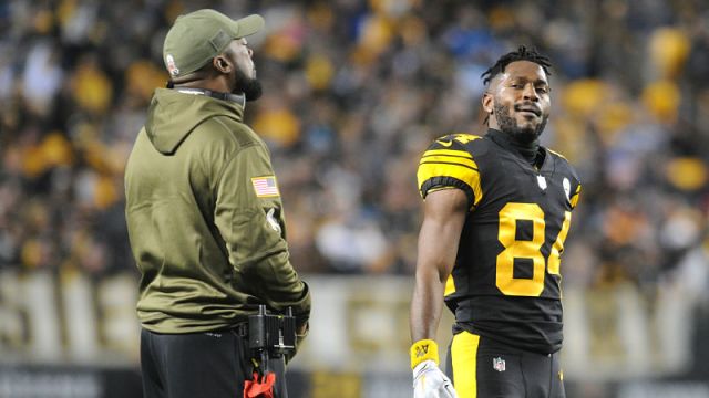 Pittsburgh Steelers wide receiver Antonio Brown and head coach Mike Tomlin