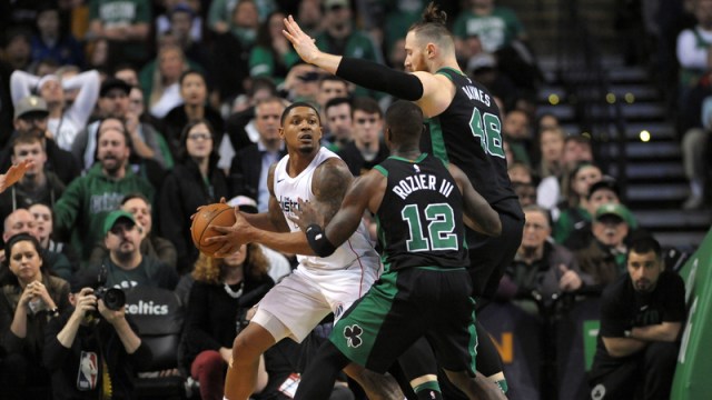 Boston Celtics' Aron Baynes And Terry Rozier