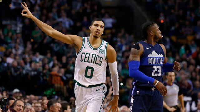 Boston Celtics forward Jayson Tatum and Dallas Mavericks guard Wesley Matthews