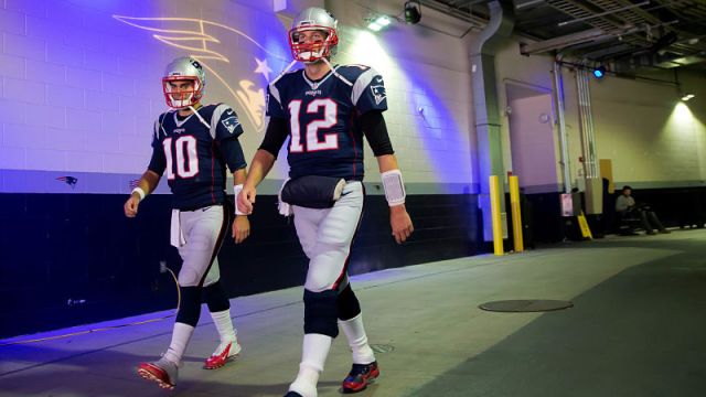 San Francisco 49ers quarterback Jimmy Garoppolo and New England Patriots quarterback Tom Brady