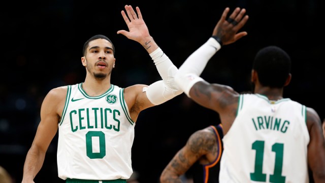 Boston Celtics' Jayson Tatum And Kyrie Irving