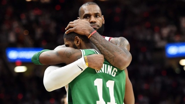 Boston Celtics Guard Kyrie Irving And Los Angeles Lakers Forward LeBron James