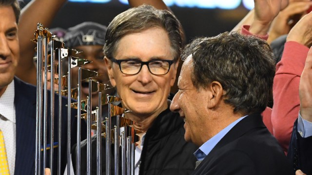 Boston Red Sox owners John Henry (left) and Tom Werner