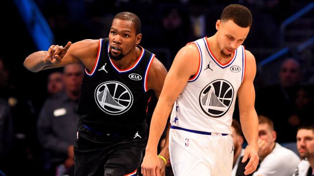 Golden State Warriors forward Kevin Durant and guard Stephen Curry