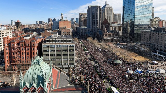 A general view of the Super Bowl LIII championship parade