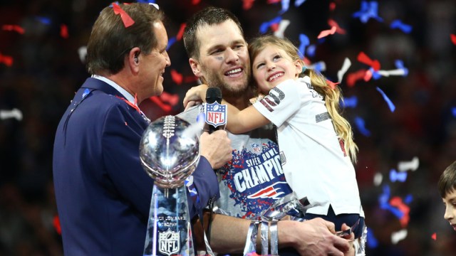 Patriots Quarterback Tom Brady With Daughter Vivian