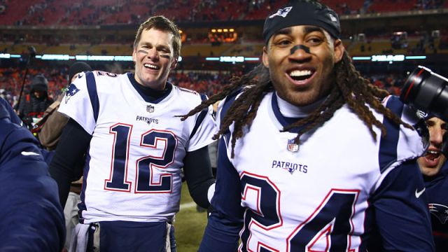 New England Patriots quarterback Tom Brady and cornerback Stephon Gilmore