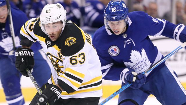 Boston Bruins winger Brad Marchand and Toronto Maple Leafs winger Mitch Marner