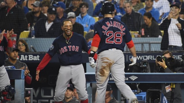 Boston Red Sox's J.D. Martinez And Mookie Betts