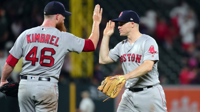 Free Agent Pitcher Craig Kimbrel And Red Sox Utility Infielder Brock Holt