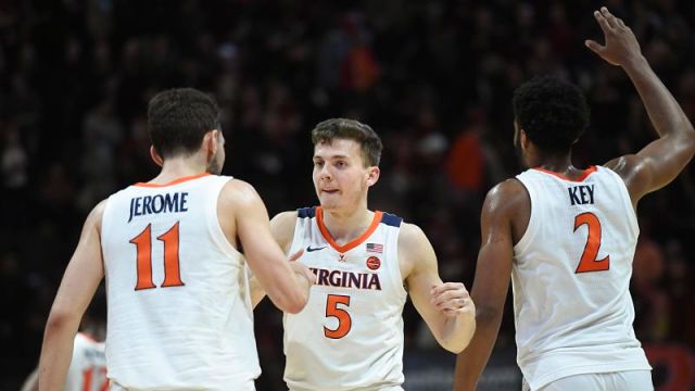 Virginia Cavaliers guards Ty Jerome and Kyle Guy