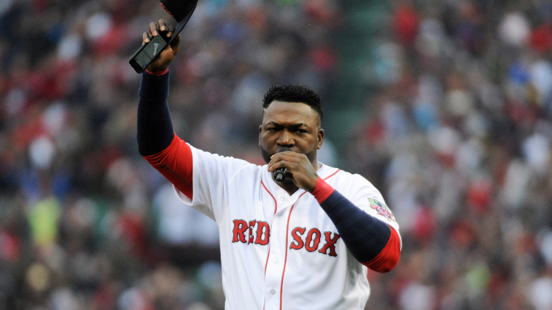 Big Papi throws out first pitch Red Sox-Yankees game