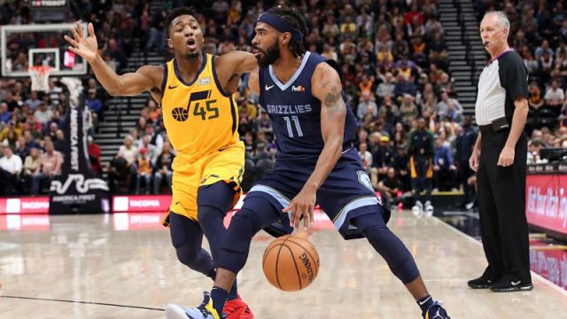 Utah Jazz guards Donovan Mitchell and Mike Conley