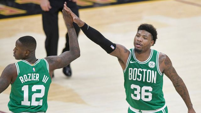 Boston Celtics guards Terry Rozier and Marcus Smart