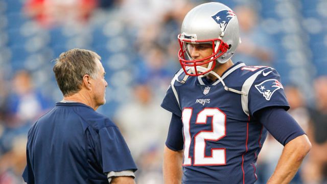 New England Patriots head coach Bill Belichick and quarterback Tom Brady
