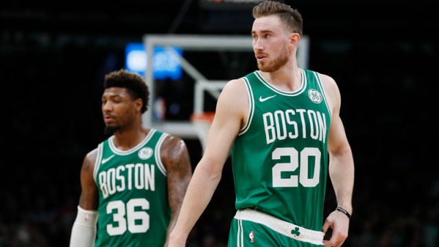 Boston Celtics guard Marcus Smart and forward Gordon Hayward