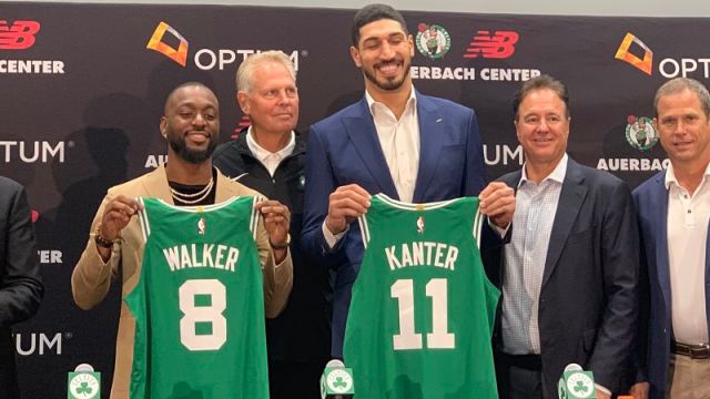 Boston Celtics guard Kemba Walker and center Enes Kanter