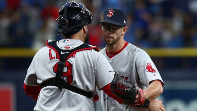 Red Sox pitcher Marcus Walden, Red Sox catcher Sandy Leon