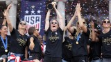United States women's soccer team forward Megan Rapinoe and teammates