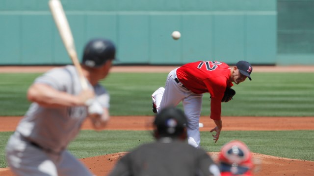 Boston Red Sox starting pitcher Rick Porcello (22)