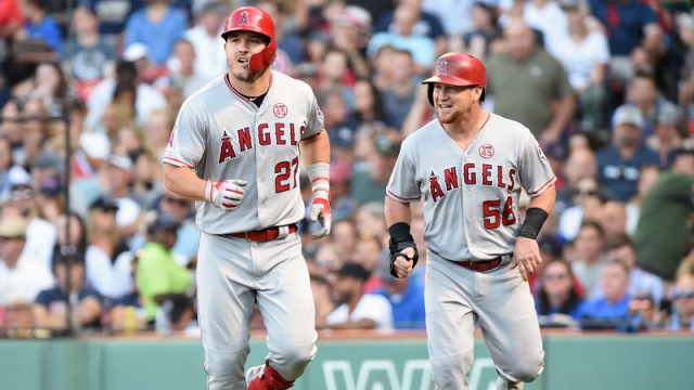 Los Angeles Angels Outfielders Mike Trout And Kole Calhoun