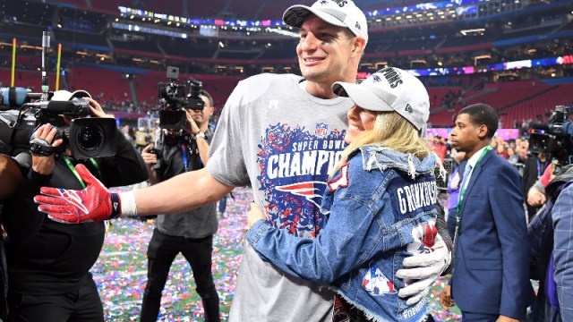 Former New England Patriots tight end Rob Gronkowski and girlfriend Camille Kostek