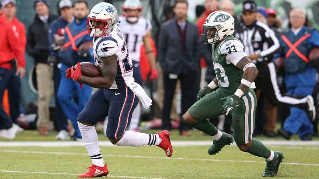 New England Patriots running back Sony Michel and New York Jets safety Jamal Adams