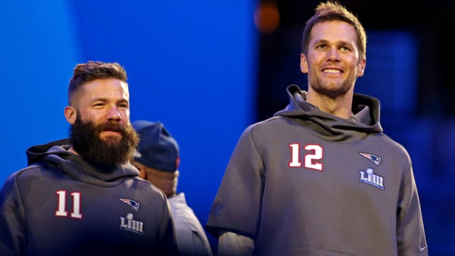New England Patriots Tom Brady and Julian Edelman