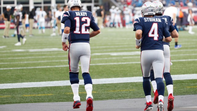 Patriots quarterbacks Tom Brady, Jarrett Stidham