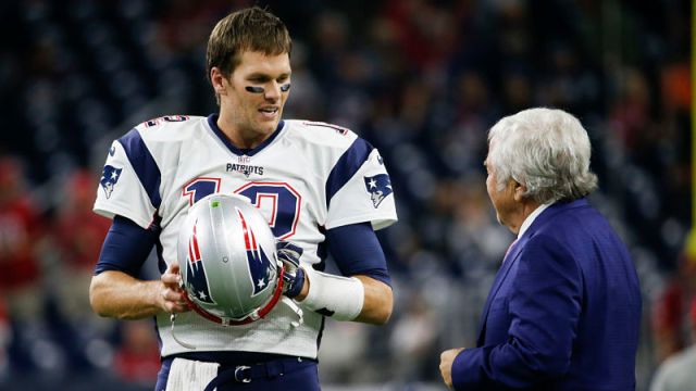 New England Patriots quarterback Tom Brady and owner Robert Kraft