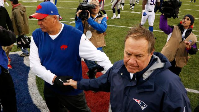Rex Ryan and New England Patriots head coach Bill Belichick