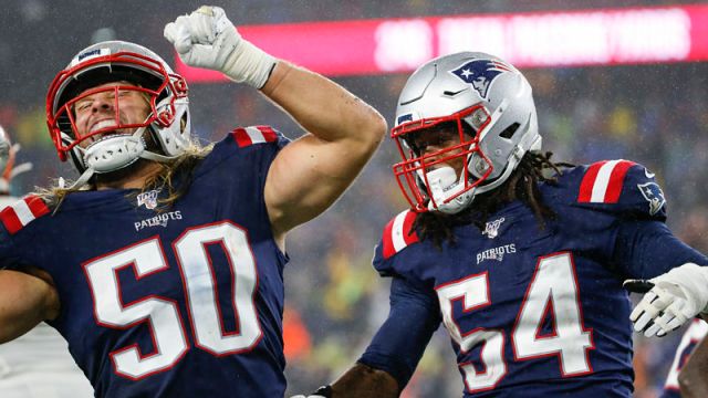 New England Patriots linebackers Chase Winovich and Dont'a Hightower