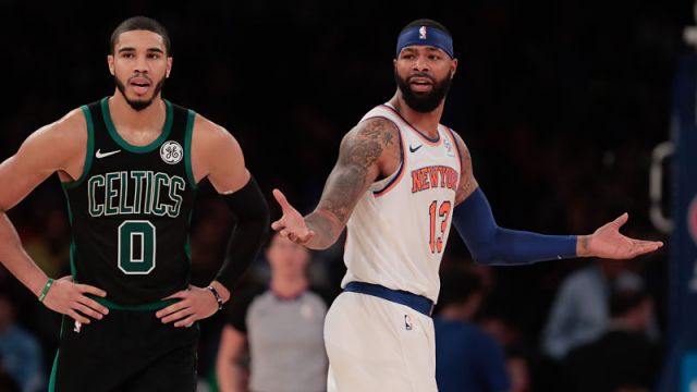 New York Knicks forward Marcus Morris Sr. and Boston Celtics forward Jayson Tatum