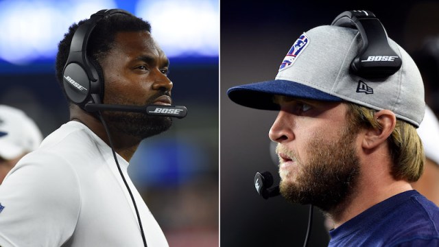 Patriots assistant coaches Jerod Mayo, Steve Belichick